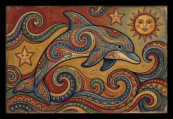 Dolphin Folk Art