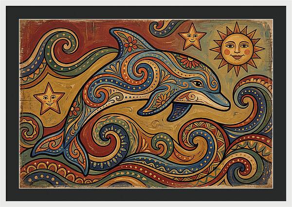 Dolphin Folk Art