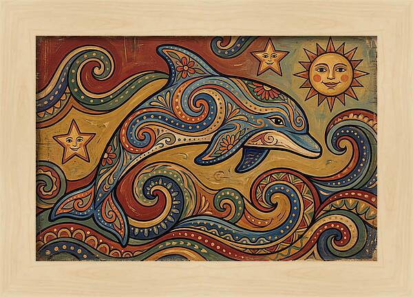 Dolphin Folk Art
