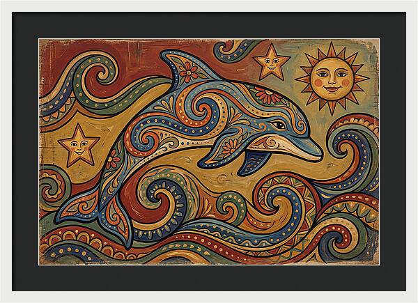 Dolphin Folk Art