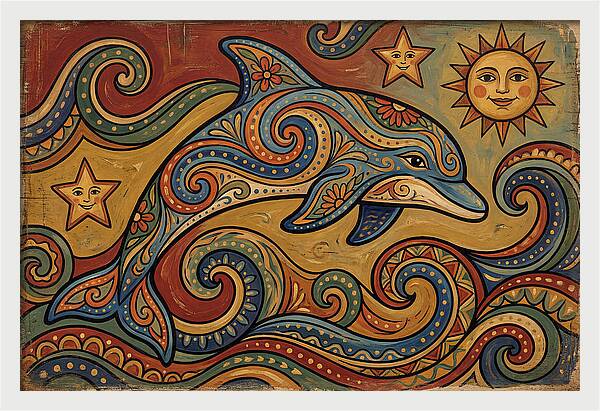 Dolphin Folk Art