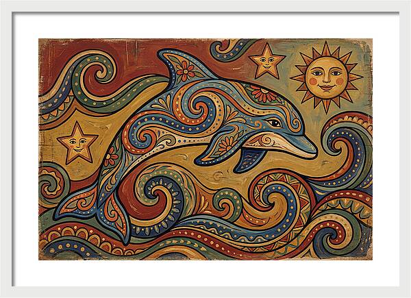 Dolphin Folk Art