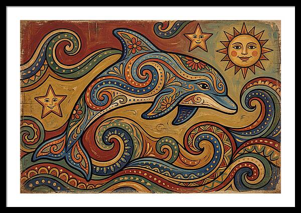 Dolphin Folk Art