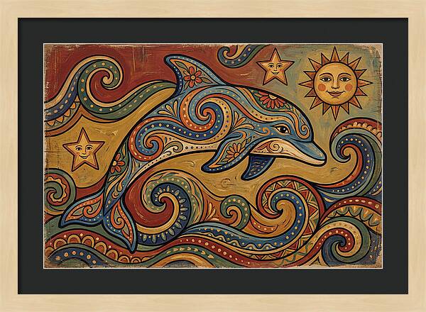 Dolphin Folk Art