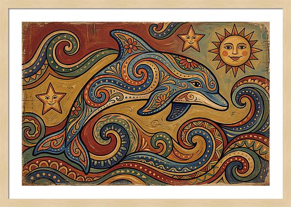Dolphin Folk Art