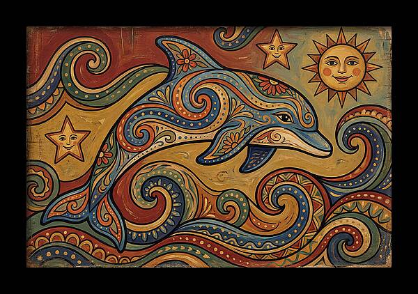 Dolphin Folk Art