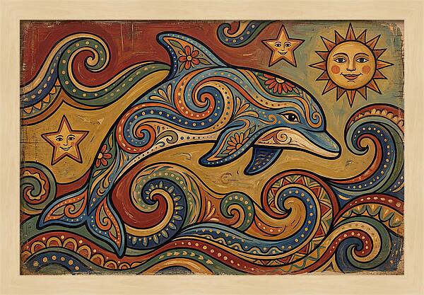 Dolphin Folk Art