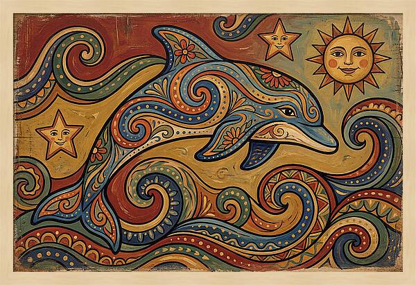 Dolphin Folk Art