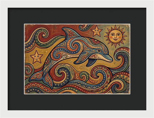 Dolphin Folk Art