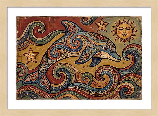 Dolphin Folk Art