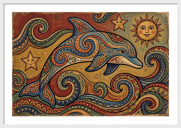 Dolphin Folk Art