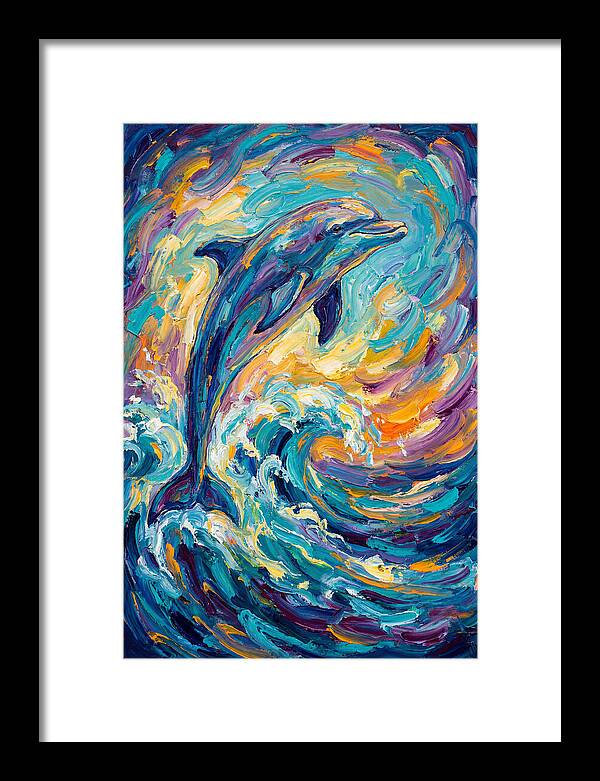 Dolphin In Vibrant Waves