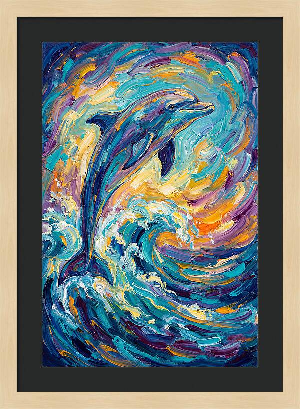 Dolphin In Vibrant Waves