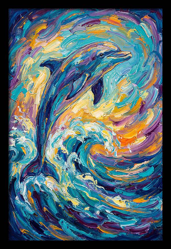 Dolphin In Vibrant Waves