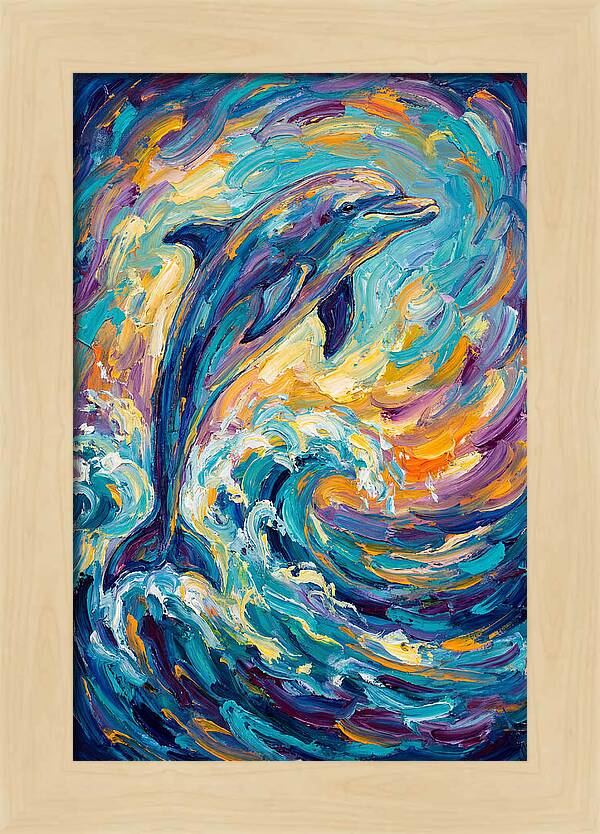 Dolphin In Vibrant Waves