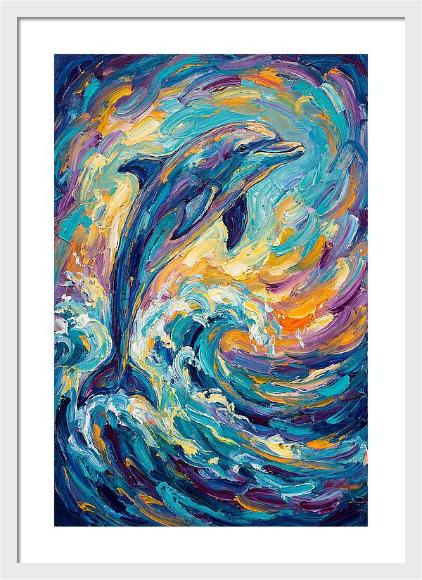 Dolphin In Vibrant Waves