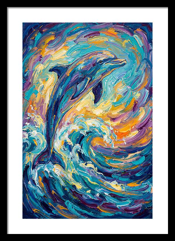 Dolphin In Vibrant Waves