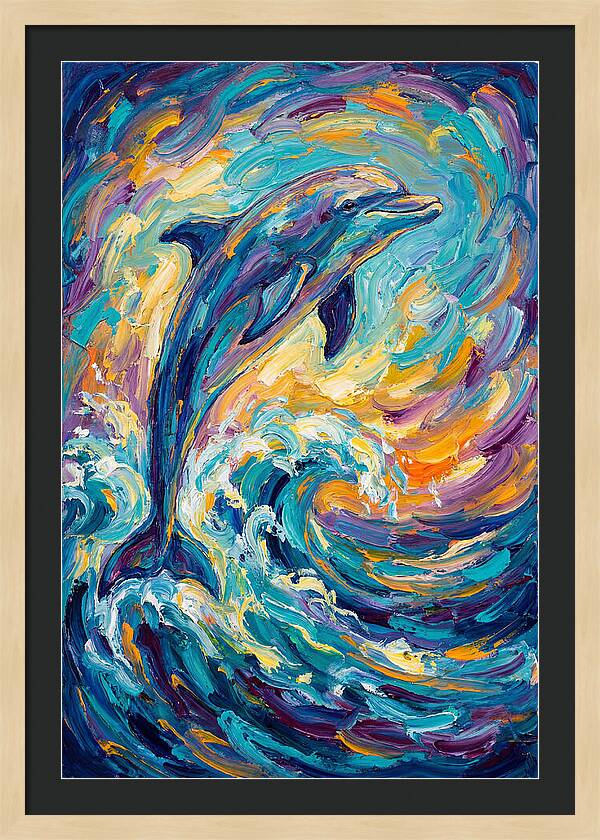 Dolphin In Vibrant Waves