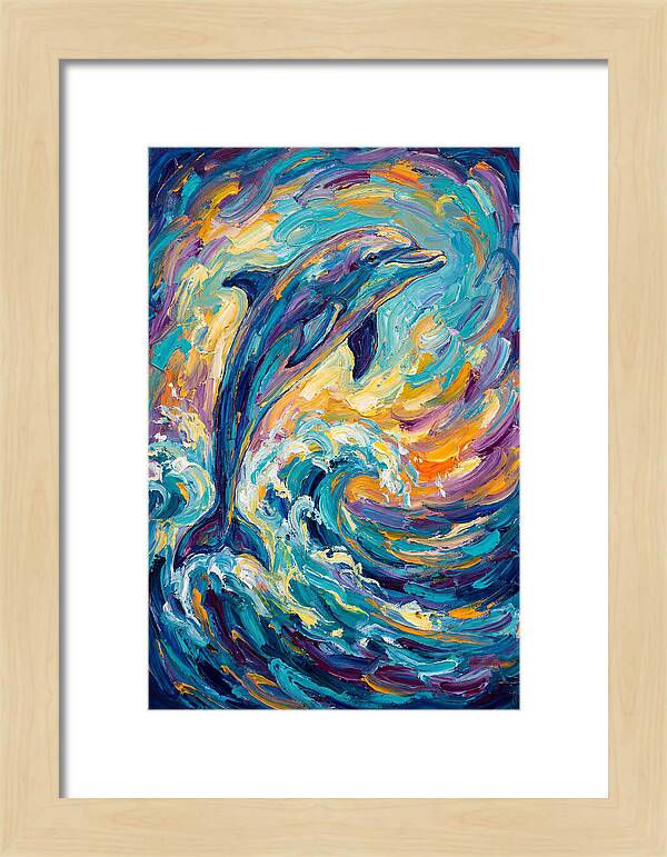 Dolphin In Vibrant Waves