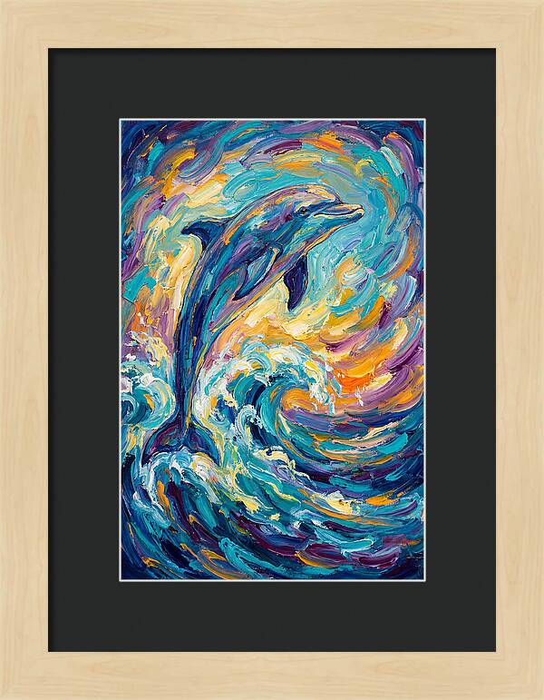 Dolphin In Vibrant Waves