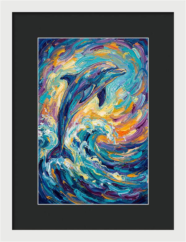 Dolphin In Vibrant Waves