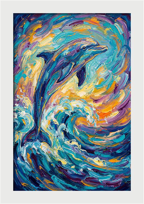 Dolphin In Vibrant Waves