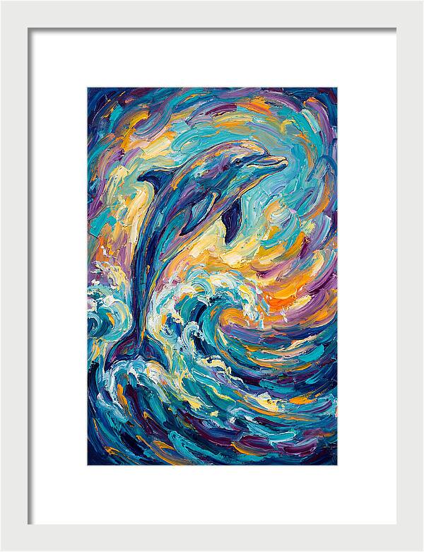 Dolphin In Vibrant Waves