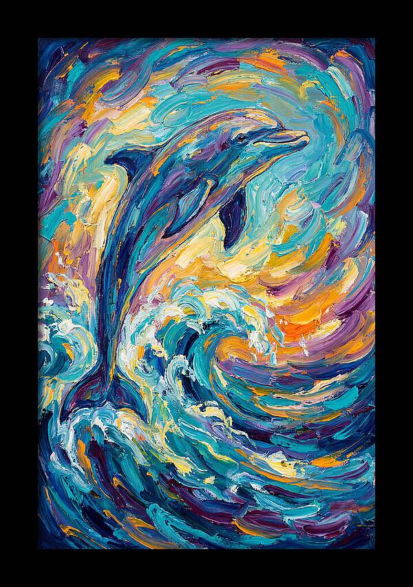 Dolphin In Vibrant Waves