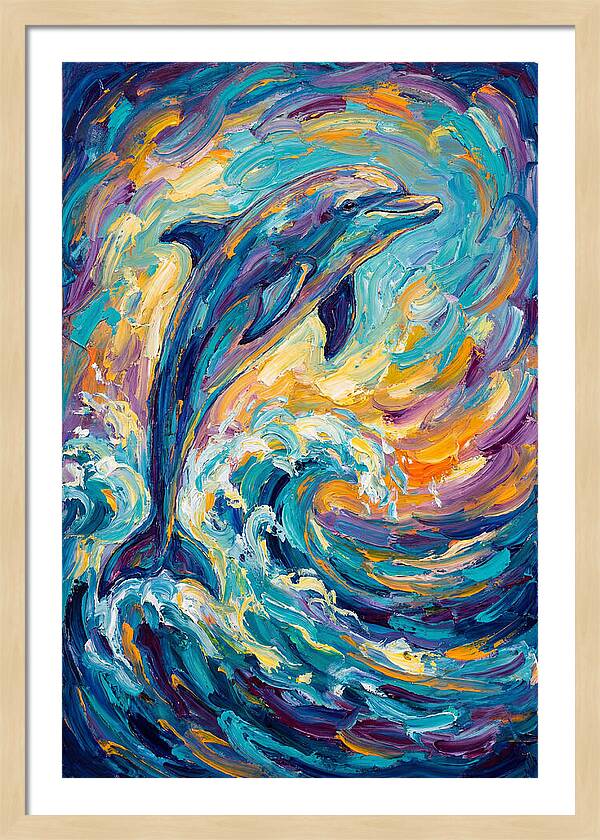 Dolphin In Vibrant Waves