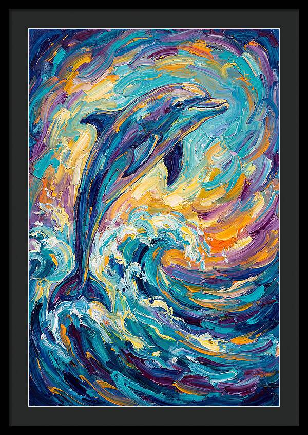 Dolphin In Vibrant Waves