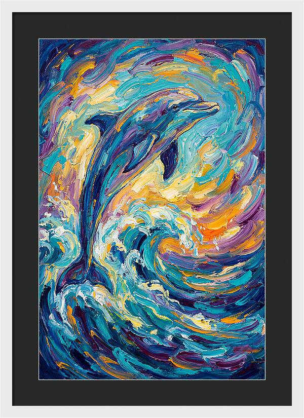 Dolphin In Vibrant Waves