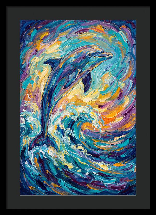 Dolphin In Vibrant Waves