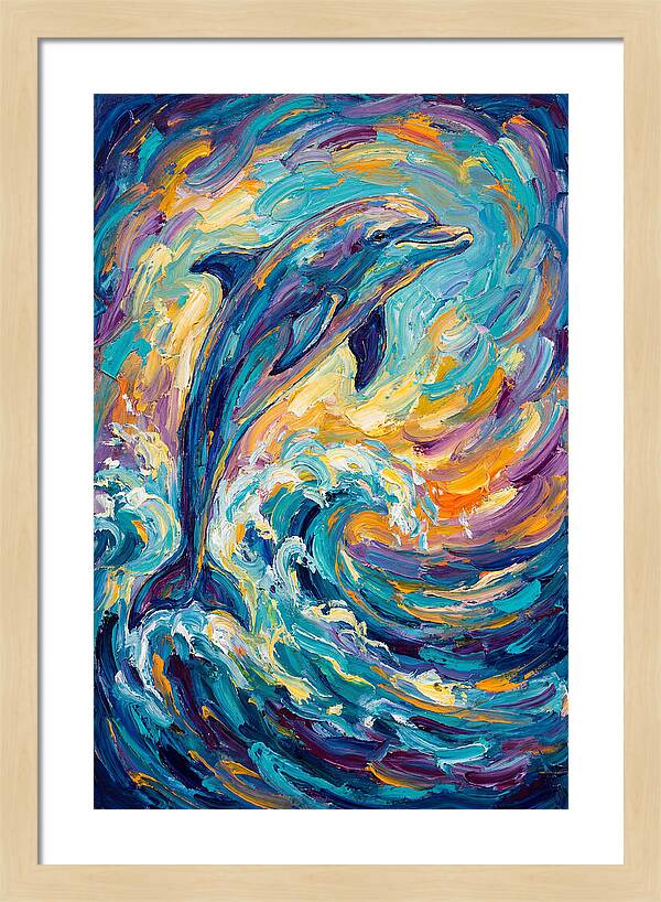 Dolphin In Vibrant Waves