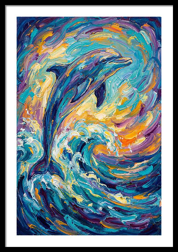 Dolphin In Vibrant Waves