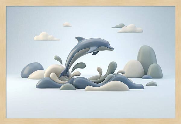 Dolphin Leaping From Ocean Waves