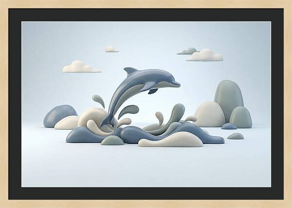 Dolphin Leaping From Ocean Waves
