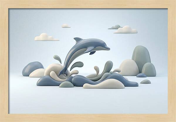 Dolphin Leaping From Ocean Waves