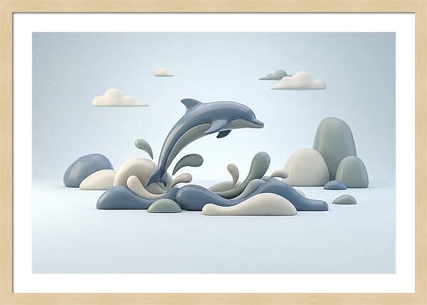 Dolphin Leaping From Ocean Waves