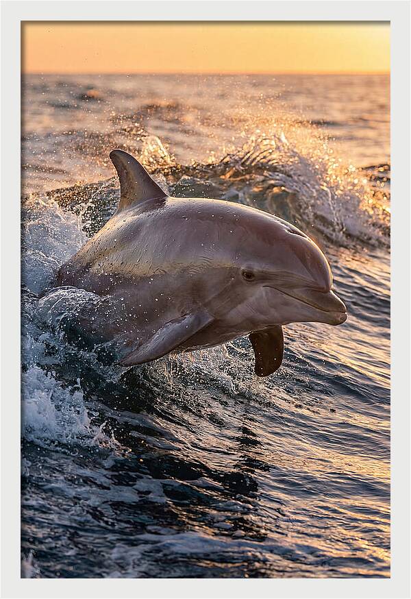 Dolphin Surfing The Waves