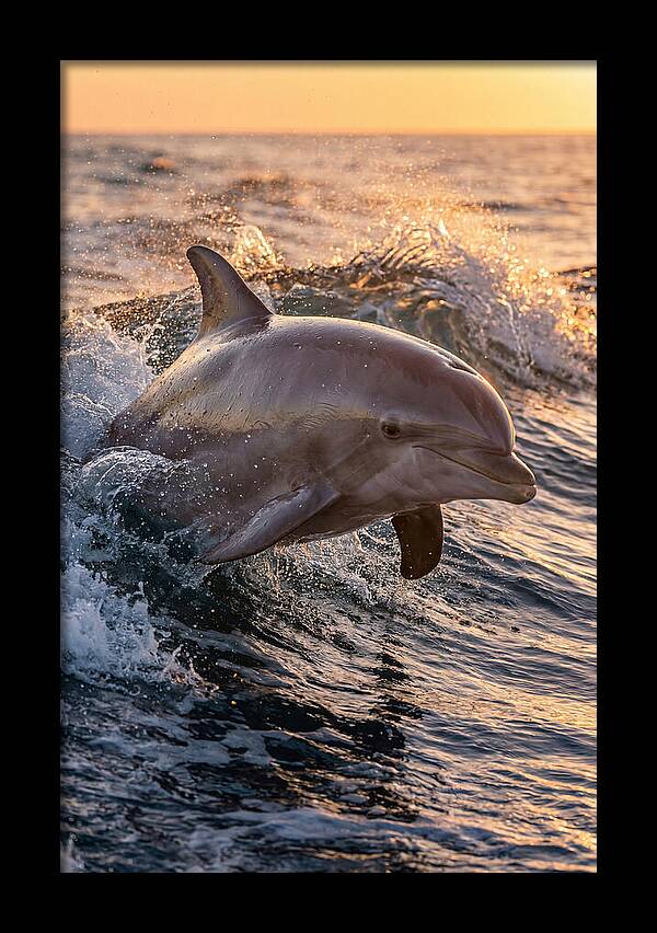 Dolphin Surfing The Waves