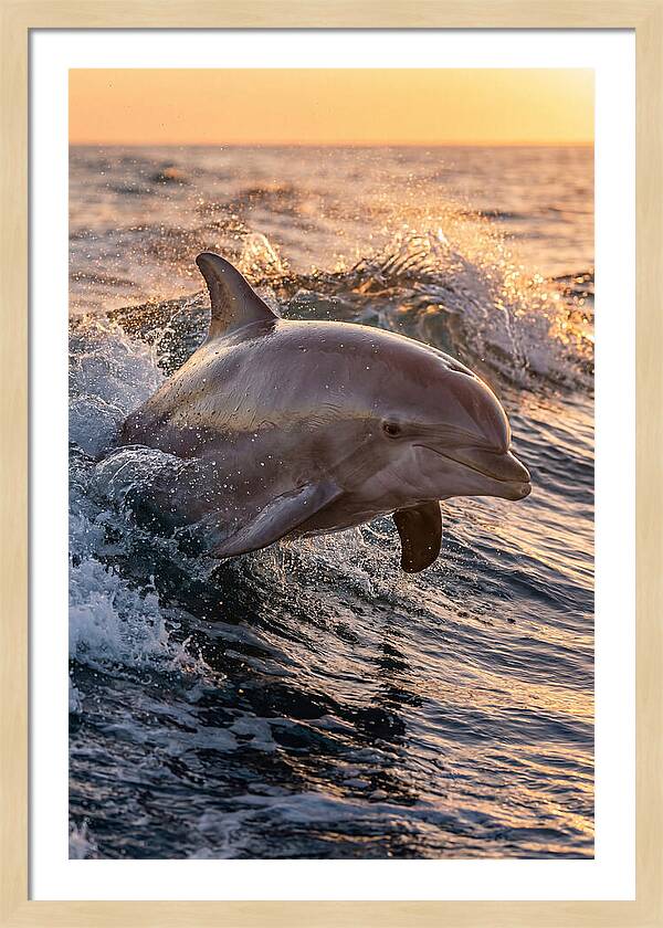 Dolphin Surfing The Waves