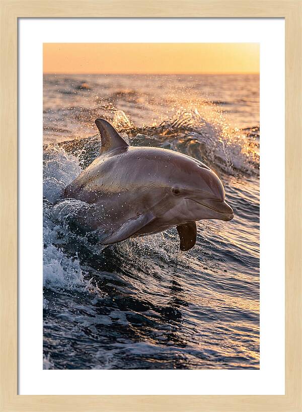 Dolphin Surfing The Waves