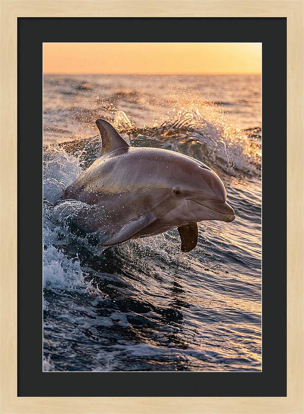 Dolphin Surfing The Waves
