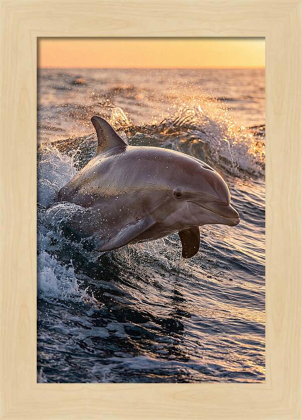 Dolphin Surfing The Waves