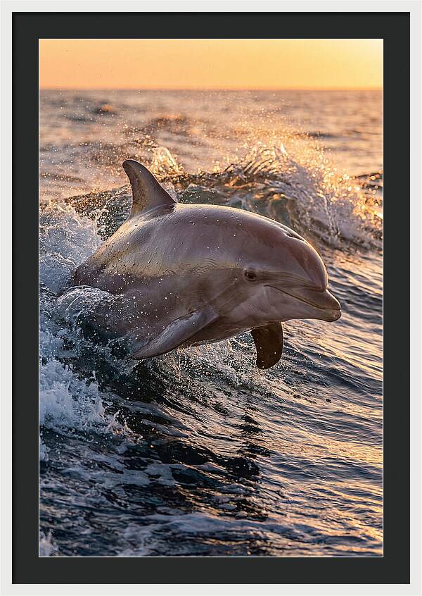 Dolphin Surfing The Waves