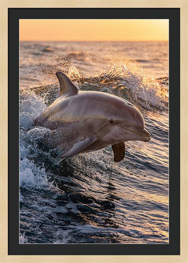 Dolphin Surfing The Waves