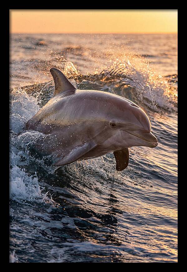 Dolphin Surfing The Waves