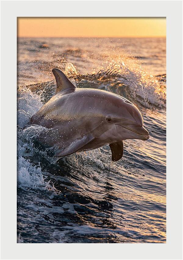 Dolphin Surfing The Waves