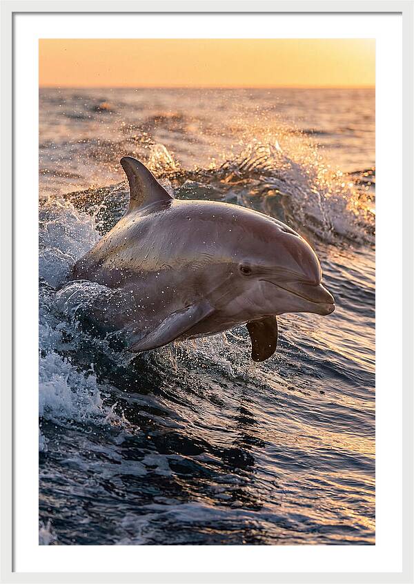 Dolphin Surfing The Waves