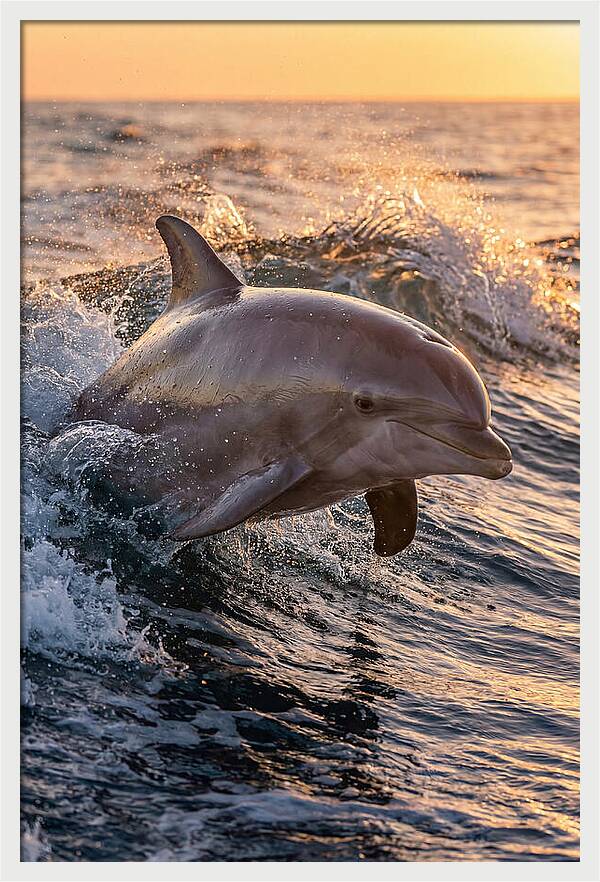 Dolphin Surfing The Waves